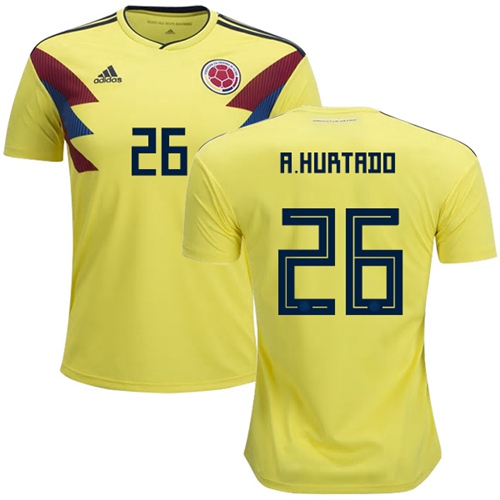 Colombia #26 A.Hurtado Home Soccer Country Jersey